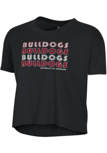Alternative Apparel Georgia Bulldogs Womens Black Headliner Crop Short Sleeve T-Shirt