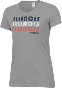 Illinois Fighting Illini Grey Alternative Apparel Keepsake Short Sleeve T-Shirt