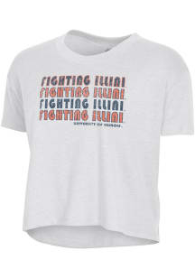 Illinois Fighting Illini White Alternative Apparel Headliner Crop Short Sleeve T-Shirt