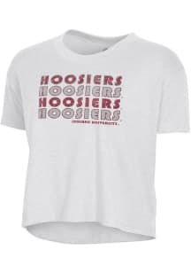 Indiana Hoosiers White Alternative Apparel Headliner Crop Short Sleeve T-Shirt