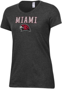 Alternative Apparel Miami RedHawks Womens Black Keepsake Short Sleeve T-Shirt