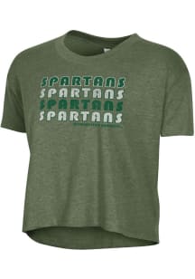 Michigan State Spartans Green Alternative Apparel Headliner Crop Short Sleeve T-Shirt