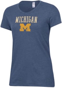 Alternative Apparel Michigan Wolverines Womens Navy Blue Keepsake Short Sleeve T-Shirt