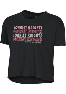 Rutgers Scarlet Knights Black Alternative Apparel Headliner Crop Short Sleeve T-Shirt