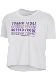 Alternative Apparel TCU Horned Frogs Womens White Headliner Crop Short Sleeve T-Shirt