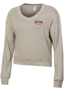 Womens Indiana Hoosiers Oatmeal Alternative Apparel Slouchy LS Tee