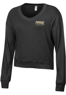 Womens Purdue Boilermakers Black Alternative Apparel Slouchy LS Tee