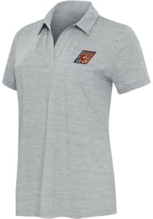 Antigua Michigan Panthers Womens Grey Layout Short Sleeve Polo Shirt