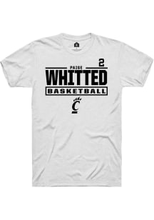 Paige Whitted Rally Mens White Cincinnati Bearcats NIL Stacked Box Player T Shirt