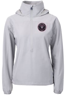 Cutter and Buck Inter Miami CF Womens Grey Charter Eco Long Sleeve Pullover