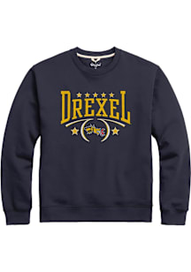 Drexel Dragons Mens Navy Blue L2 Long Sleeve Crew Sweatshirt