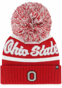 Ohio State Buckeyes 47 Spirited Cuff Pom Womens Knit Hat - Red