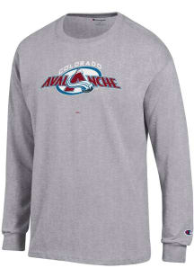 Champion Colorado Avalanche Grey Arch Team Hockey Jersey Long Sleeve T Shirt