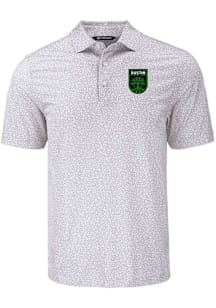 Cutter and Buck Austin FC Mens Grey Pike Flora Short Sleeve Polo