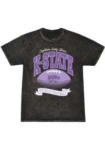 K-State Wildcats Black Summit Sportswear Glitter Mineral Wash Short Sleeve T-Shirt
