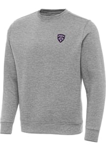 Antigua Louisville City FC Mens Grey Victory Long Sleeve Crew Sweatshirt