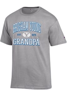Champion BYU Cougars Grey Est. Date Grandpa Jersey Short Sleeve T Shirt