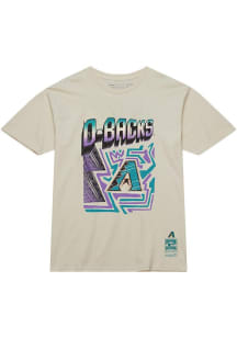 Mitchell and Ness Arizona Diamondbacks White Sidewalk Sketch Short Sleeve T Shirt