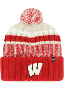 47 Wisconsin Badgers Natural Long Range Cuff Mens Knit Hat