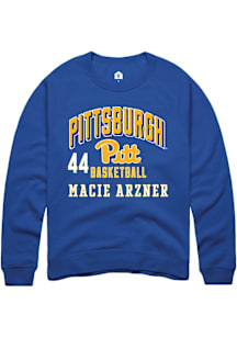 Macie Arzner Rally Mens Blue Pitt Panthers NIL Arch Logo Player Crew