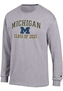 Champion Michigan Wolverines Grey Class of 2025 Text Jersey Long Sleeve T Shirt