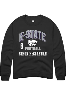 Simon McClannan Rally Mens Black K-State Wildcats NIL Arch Logo Player Crew