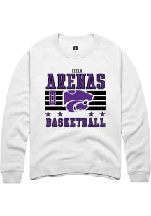 Izela Arenas Rally Mens White K-State Wildcats NIL Striped Player Crew