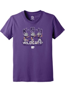 Youth K-State Wildcats Purple Summit Sportswear Willie Football Short Sleeve T-Shirt