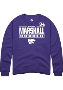 Allison Marshall Rally Mens Purple K-State Wildcats NIL Stacked Box Player Crew