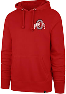 47 Ohio State Buckeyes Mens Red Headline Football Brutus Long Sleeve Hoodie