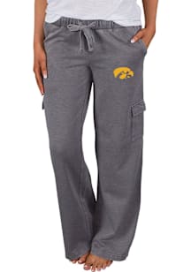 Concepts Sport Iowa Hawkeyes Womens Charcoal Trackside Cargo Loungewear Sleep Pants