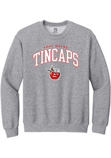 Summit Sportswear Fort Wayne TinCaps Mens Grey Arch Mascot LS Long Sleeve Crew Sweatshirt