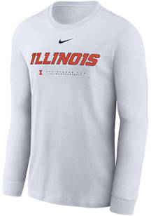 Mens Illinois Fighting Illini White Nike Legend Shooting Long Sleeve T-Shirt