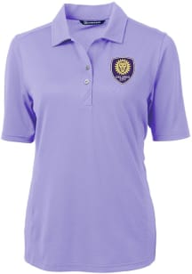 Cutter and Buck Orlando City SC Womens Lavender Virtue Eco Pique Short Sleeve Polo Shirt