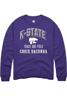 Croix DaCunha Rally Mens Purple K-State Wildcats NIL Arch Logo Player Crew