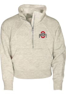 Ohio State Buckeyes Girls Brown Dawn LS Tops Qtr Zip