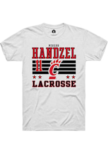 Morgan Handzel Cincinnati Bearcats White NIL Striped Short Sleeve Player T Shirt