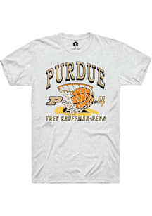 Trey Kaufman-Renn Purdue Boilermakers White NIL Name Number Net Short Sleeve Player T Shirt