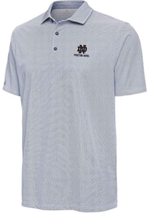 Antigua Notre Dame Fighting Irish Mens Navy Blue Pave Short Sleeve Polo