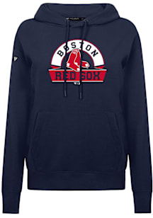 Levelwear Boston Red Sox Womens Navy Blue Adorn Banner Arch Hooded Sweatshirt