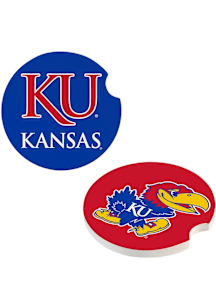 Kansas Jayhawks 2Pk Car Coaster - Blue