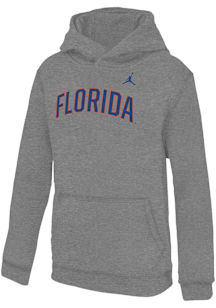 Nike Florida Gators Youth Grey Arch Wordmark Long Sleeve Hoodie