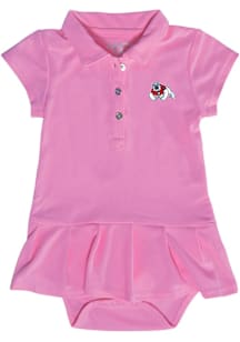Fresno State Bulldogs Baby Girls Pink Caroline Short Sleeve Dress