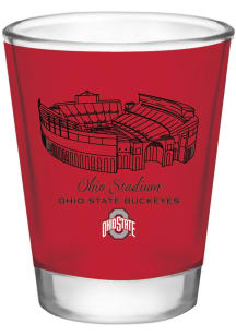 White Ohio State Buckeyes 2oz Stadium Line Art Shot Glass