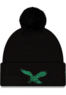 New Era Philadelphia Eagles Black GCP Knit Cuff Pom Mens Knit Hat