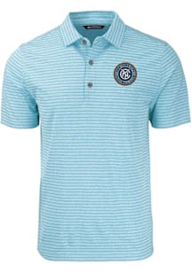 Cutter and Buck New York City FC Light Blue Forge Heather Stripe Big and Tall Polo