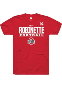 Trey Robinette Rally Mens Red Ohio State Buckeyes NIL Stacked Box Player T Shirt