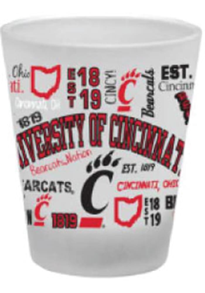 Cincinnati Bearcats Campus Wrap Frosted Shot Glass
