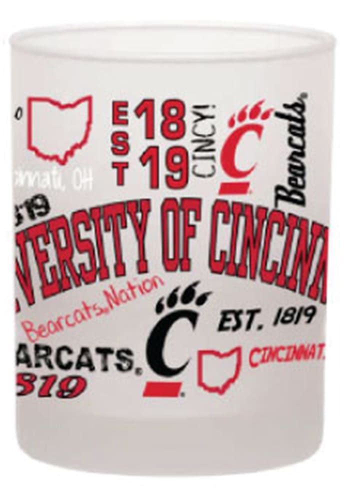Cincinnati Bearcats 14 oz Campus Wrap Rock Glass