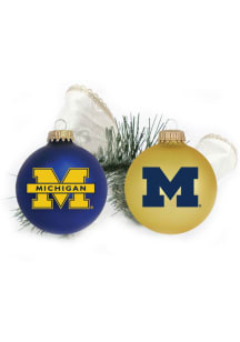 Michigan Wolverines Two Pack Ball Ornament